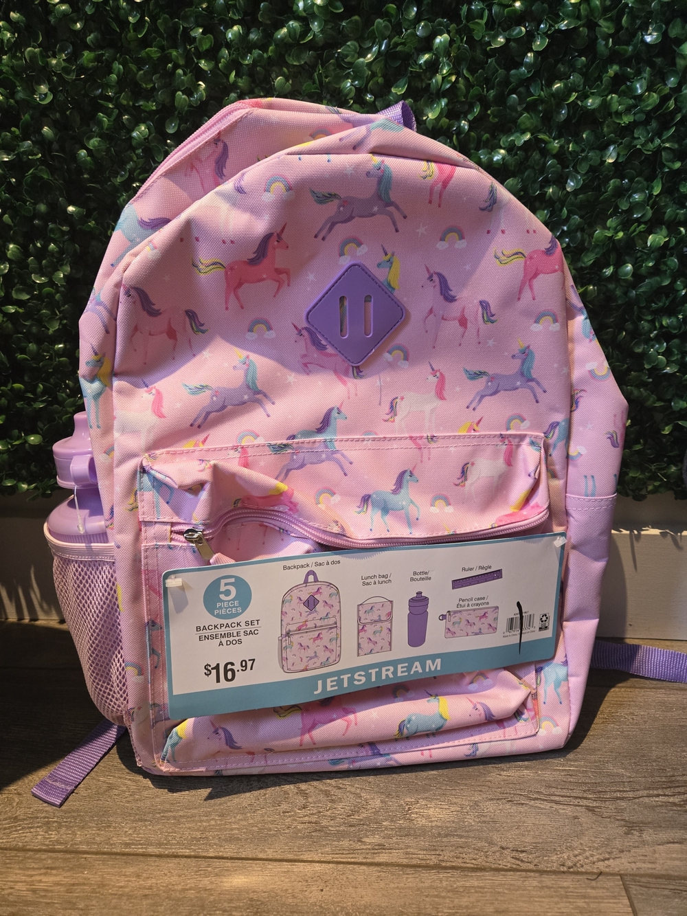 Kids Unicorn Print Pink Backpack
